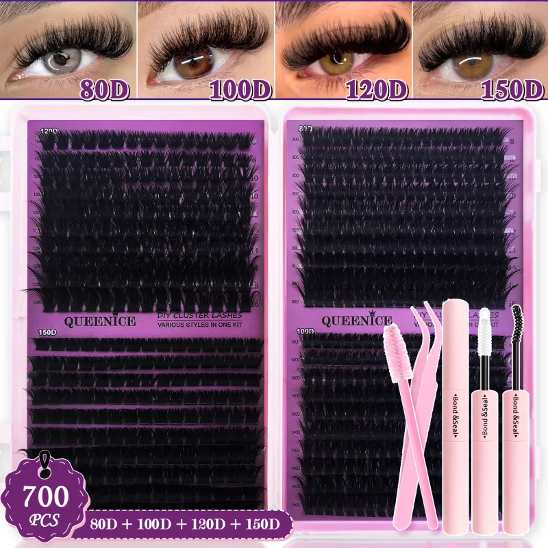 Řasy Cluster DIY Lash Extension Mixed Tray Clusters Řasy Fluffy Individual Lashes Prodlužování řas Cat Eye — image 7