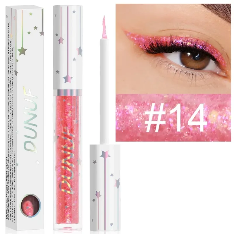 Shiny Liquid Eyeliner Pen Black Glitter Pigment Eye Liner Ultra-fine Quick-dry Waterproof Non-smudge Eyes Makeup Cosmetics