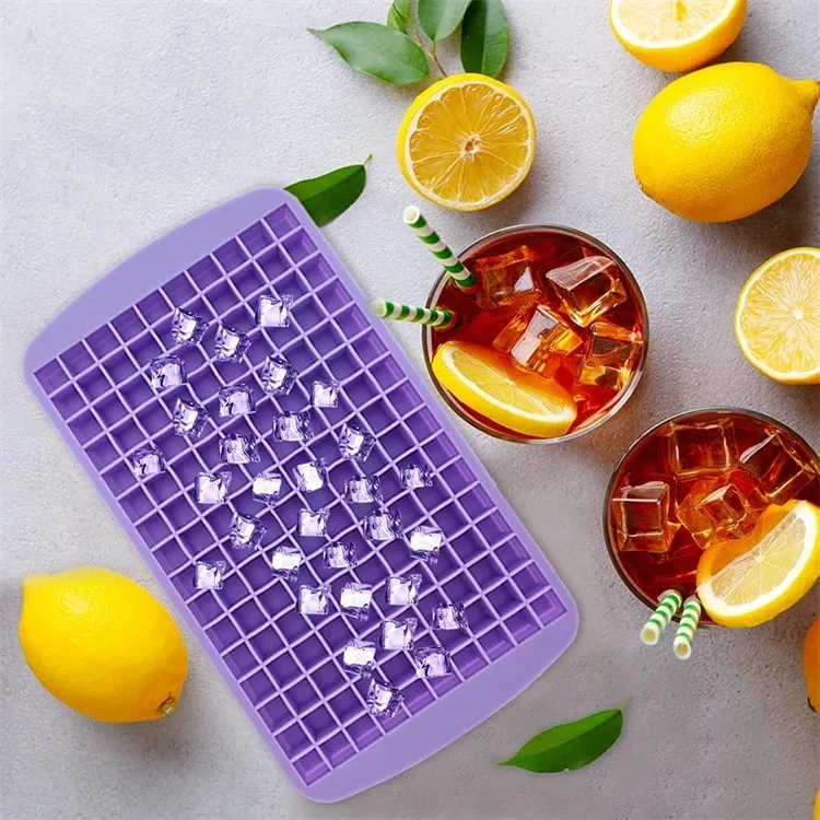 Silicone Mini Ice Cube Trays 160 Crushed Ice Cube Molds Easy Release Small Ice Cube for Chilling Whiskey Cocktail JT42