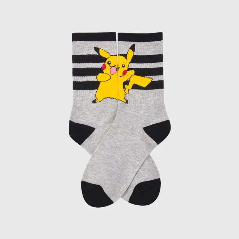 Pokemon Men's Fashion Trend Long Socks Cartoon Anime Figure Pikachu Eevee Gengar Unisex Athletic Harajuku Socks