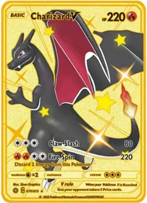 English Version Pokemon Metal Card Anime Figure Pikachu Charizard Mewtwo Battle Trading Game Collection Cards Model Toy Gifts — image 17