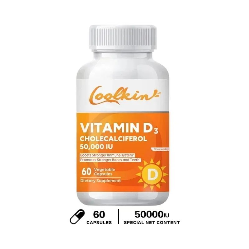 High Potency Vitamin D3 50 000 IU - 120 Vegetarian Capsules - Gluten Free Non-GMO Vitamin D Supplement