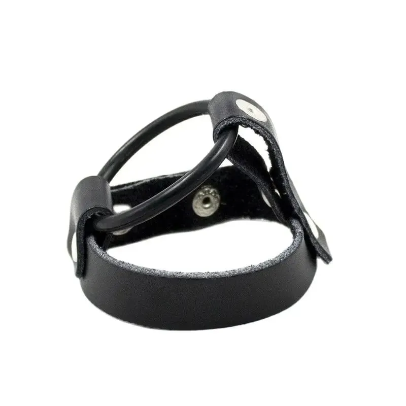 Male Masturbation Delay Ejaculation Cock Ring Leather Penis Rings Chastity Device Sex Exotic Accessories Sex Toys for Men — image 2