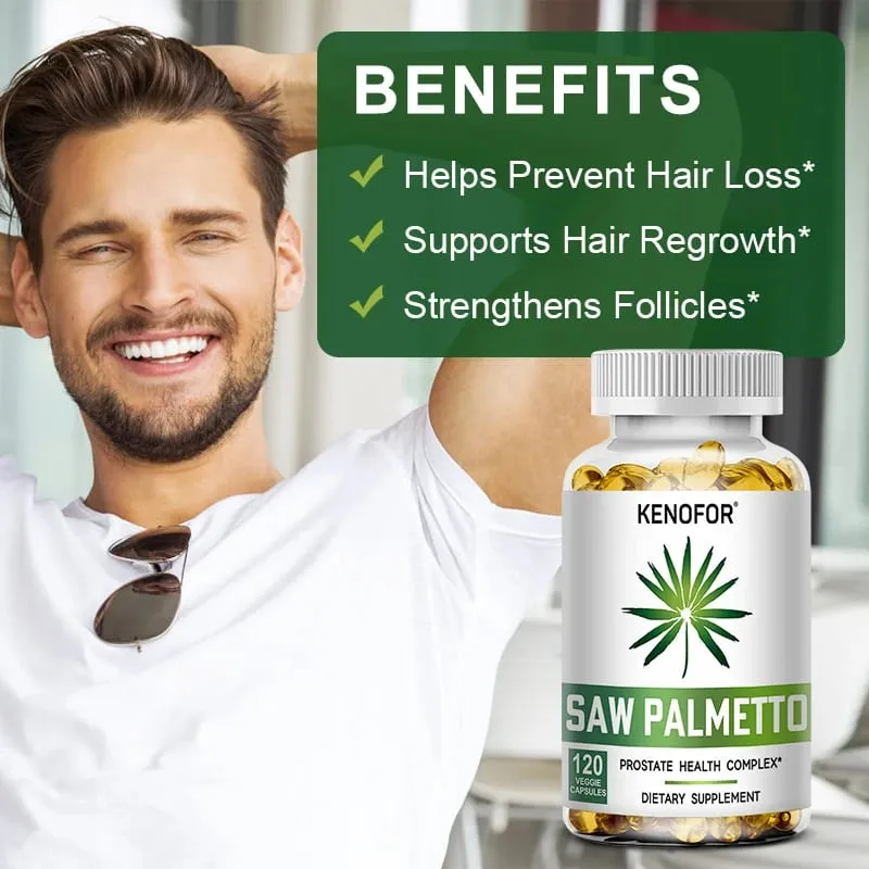 Saw Palmetto Extract Prostate Health Supplement Hair Growth Support To Help Maintain Normal Urination Frequency Vegan Capsules — image 3