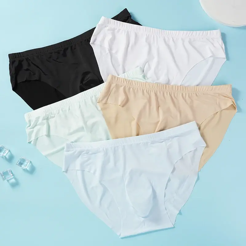 3 STK Herr sommar Cool Ice Silk Underkläder Ultratunna Sexiga genomskinliga triangeltrosor Bekväma ventilerande kalsonger Underkläder — image 1