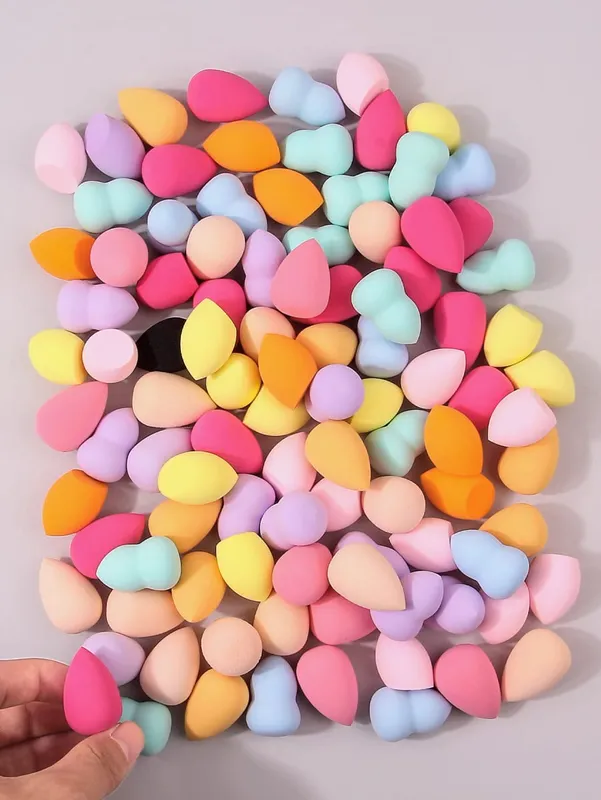 10/25/50/100-Pack Random Color & Shape Makeup Sponges Latex-Free Blending Tools for Liquid/Cream/Powder — image 3