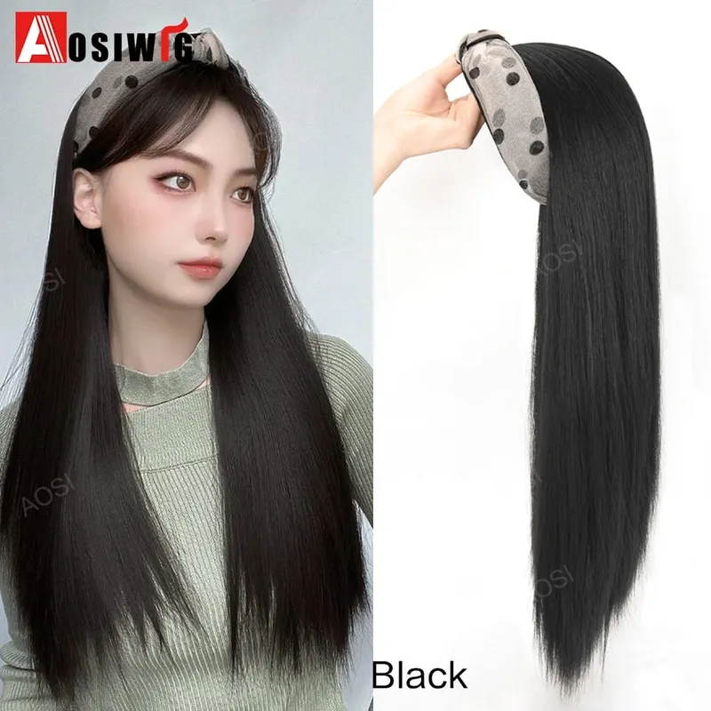 Synthetic Long Curly Half Head Style Wig Heat Resistant Hair Costume Christmas Party Cosplay Natural False Hairpieces