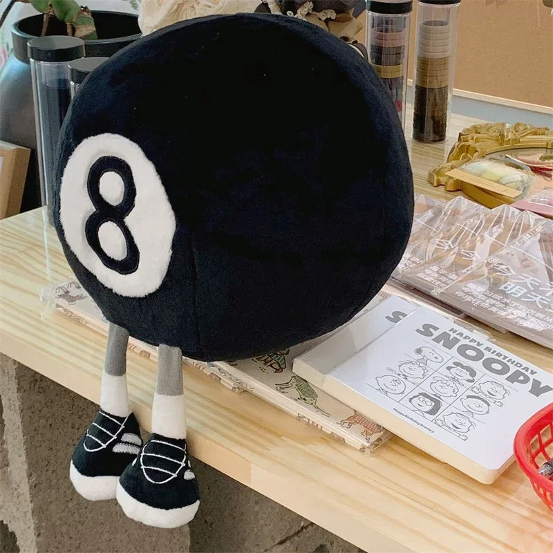Fun Hot Selling 28cm Long Legs Billiard Ball Plush Doll Throw Pillow Black Eight Round Ball Plush Toy Home Decor For Boys Gift — image 2