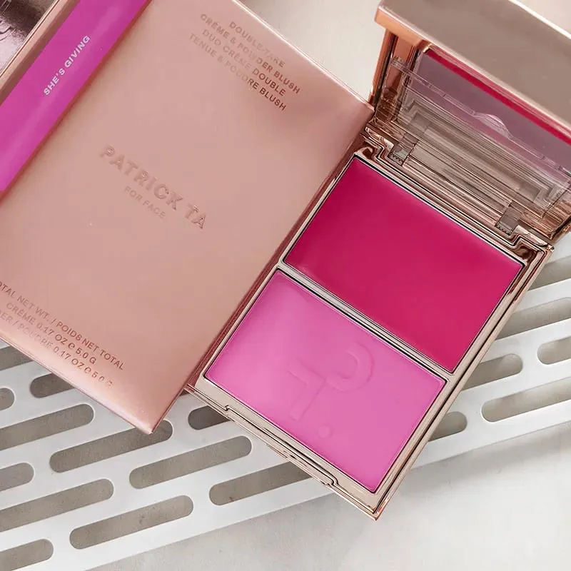 Patrick 2 in 1 Cream & Powder Blush Palette Dual Cheek Blush Duo Lasting Natural Brightening TA Makeup Cosmetics She's That Girl — image 15