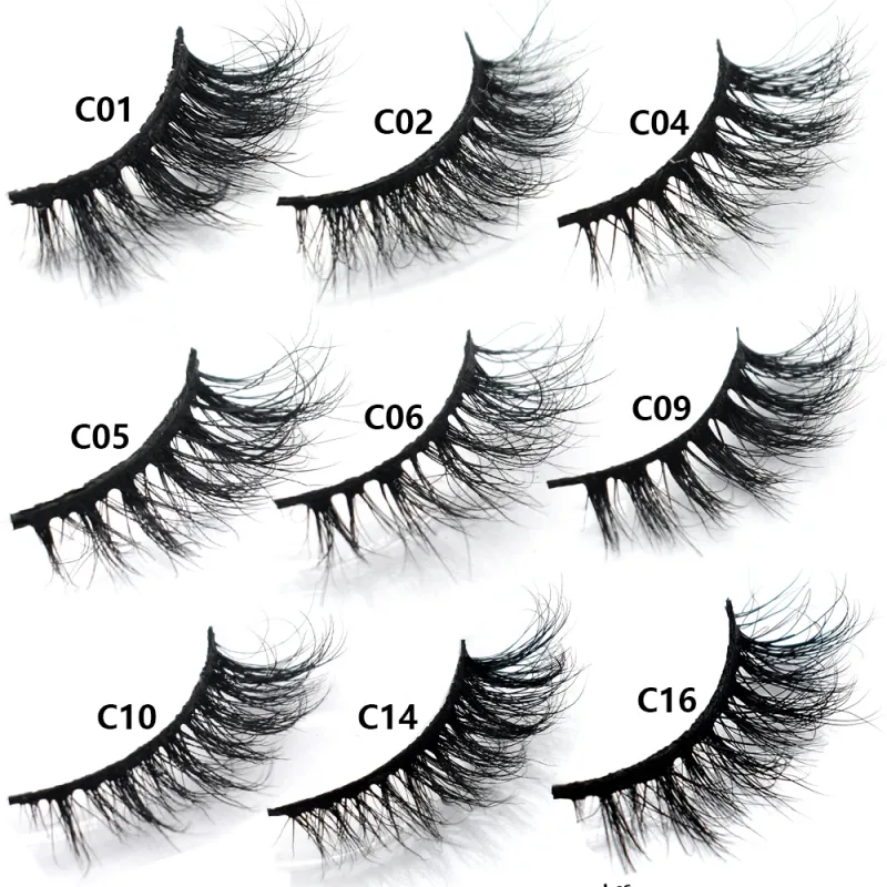 Demi-cils naturels 3D en vison, courts, duveteux, vaporeux, bande croisée, doux, Extension, maquillage — image 3