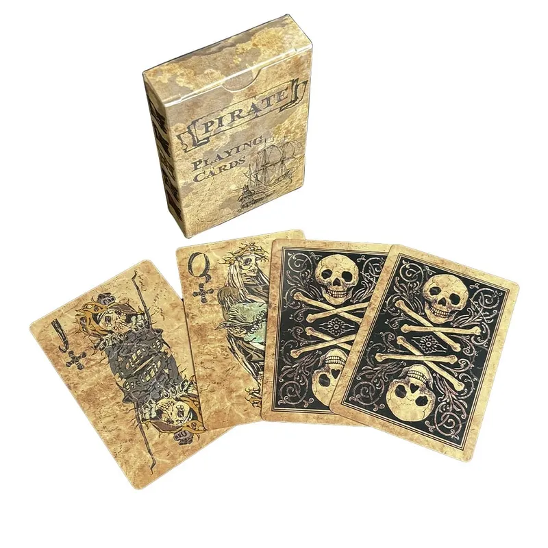 Pirate Skull Vintage Style Playing Cards Standard Deck of Cards Waterproof Poker Cards for Family Games Parties Gatherings — image 4