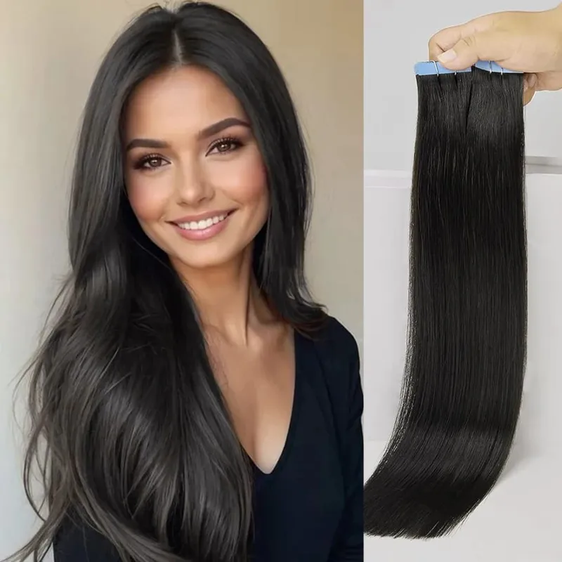 Tape In 100% Human Hair Straight Double Sided Blonde Comfortable Silky Natural Remy Virgin Tape ins Bone Straight Double Drawn