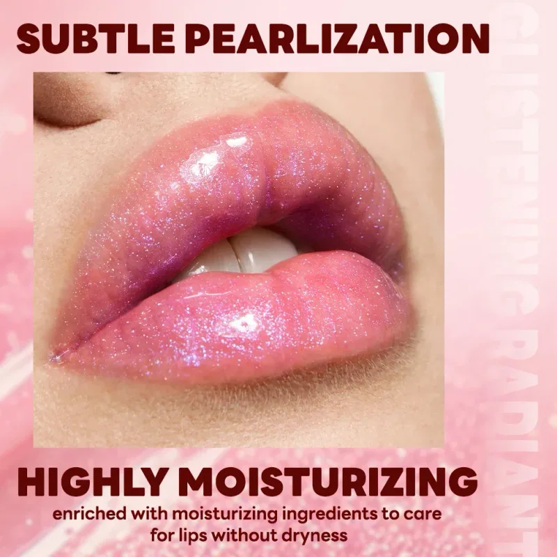 Qibest 8 Colors Moisturizing Diamond Shimmer Glitter Lip Gloss Makeup Sparkling Glitter Liquid Lipstick Pearl Lipgloss Tint — image 3