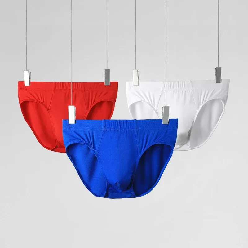 Intimo da uomo, slip da uomo, mutande modali sottili estive, fascino sessuale, pantaloncini traspiranti a vita bassa da uomo di grandi dimensioni — image 3