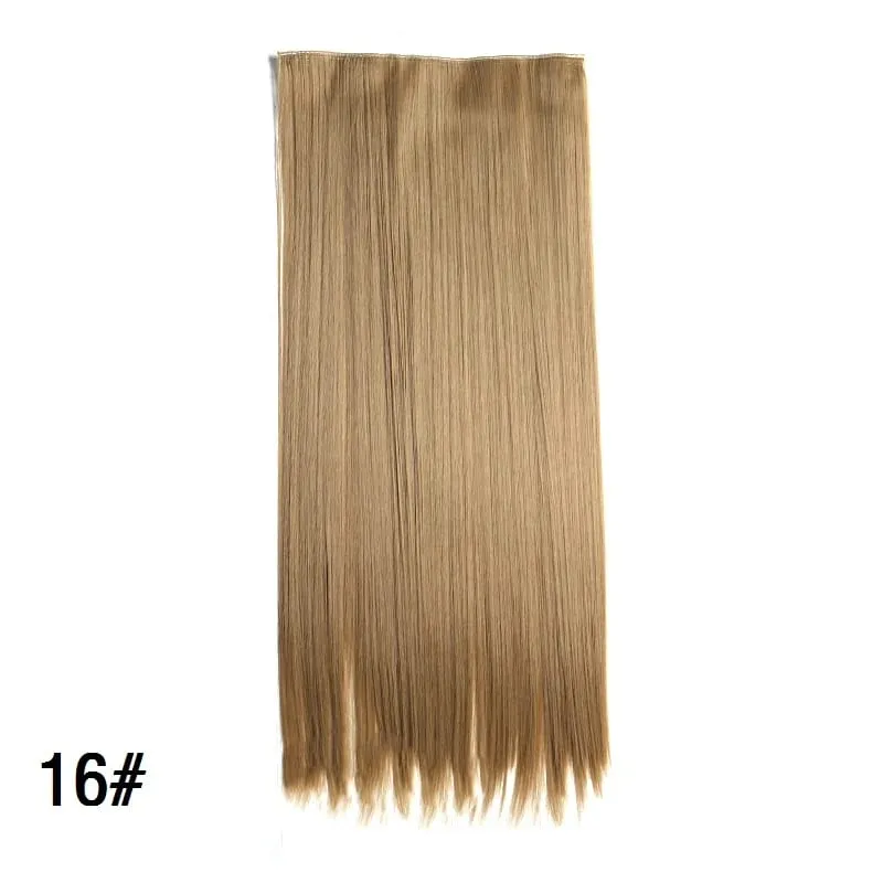 Synthetic 5-Clip One Piece Invisible Hair Extensions Long Straight 24Inch Heat Resistant Hairpiece for Women — image 18