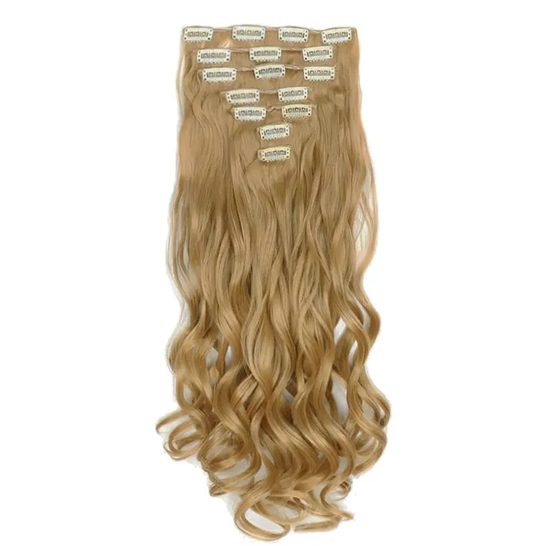 Soowee Synthetic Hair Curly Brown Blonde Clip In Grey Hair Extensions Hairpiece Fake Hair Piece for Women — image 11