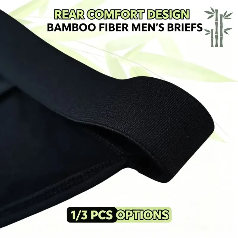 Calzoncillos de bikini de corte alto para hombres de fibra de bambú suave Bolsa integrada Ropa interior atlética que absorbe la humedad para entrenamiento en gimnasio 1 juego de 3 piezas