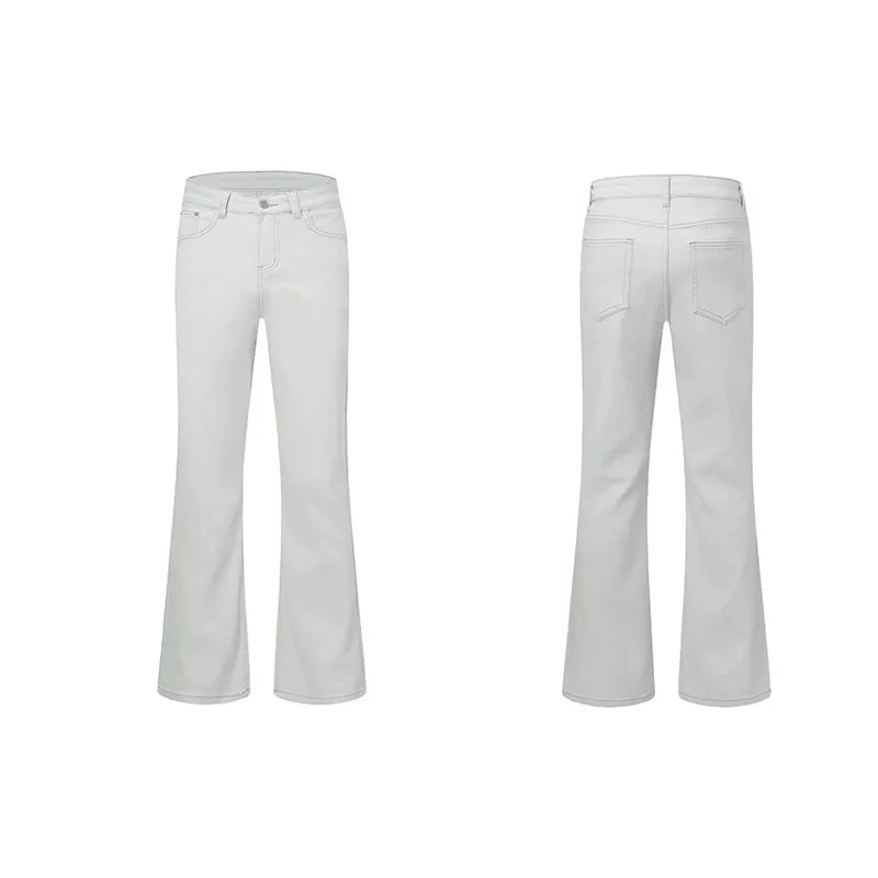 Retro Men's Flared Jeans Casual Slim Fit Stretch Bell Bottom Comfort Stretch Fit Bottom White Skinny Leg Denim Jeans Unisex — image 7