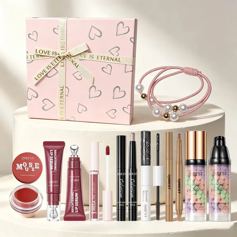 7-piece makeup set lip gloss lip liner blush eyeshadow primer mascara makeup set Christmas gift — image 3