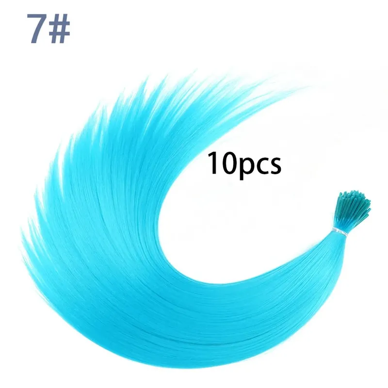 Synthetische farbige I-Tip-Stick-Haarverlängerungen, glattes Haar, 40,6 cm, für Frauen, hohe Temperaturen, 10 Strähnen/Packung, Farben — image 15
