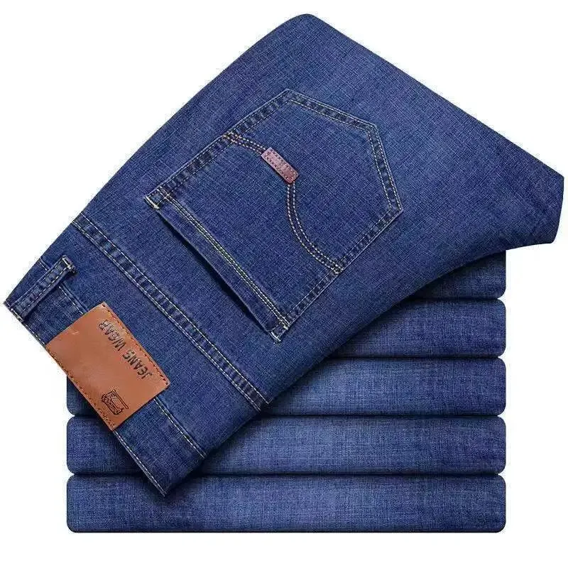 Business Jeans Men Straight Versatile Youth Middle-aged Denim Cheap Work Site Electric Welding Mason Bricklayer Pants Fashion — image 11