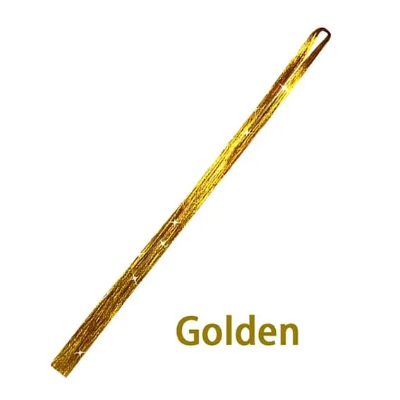 47 Inches Shiny Hair Tinsel 200 Strands/Pack Sparkle Glitter Hair Extensions Tool for Braiding Women Girls Hair Accessories — image 12