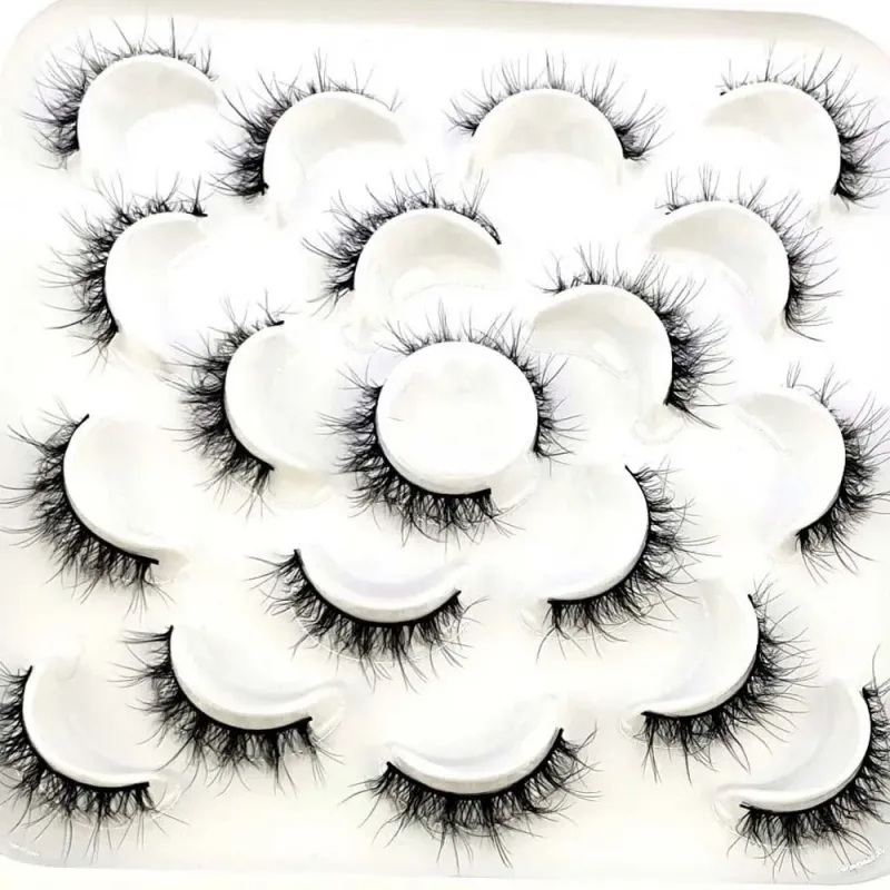 NEW 10 pairs Handmade 3d mink lashes short False Eyelashes Cross Messy Dense Natural Eye Lashes Stage Makeup False Eyelashes — image 21