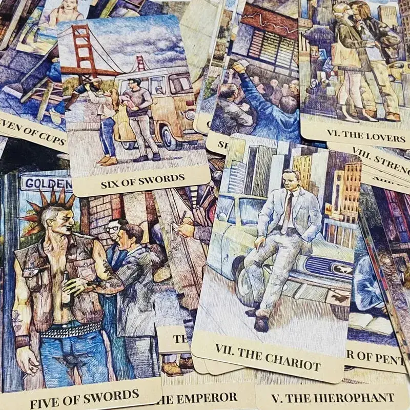 City Labyrinth Tarot Cards 78 Deck English Board Games Selfcare for Tarot Readings Vibrant Easy Deck Fortune Telling Game — image 4