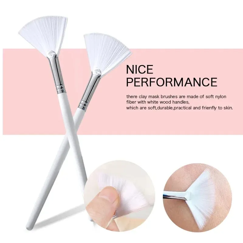 DIY Face Mask Brush Set Soft Applicator Brushes Makeup Tools Includes Soft Fan Facial Brushes Acid Applicator Brush — image 3