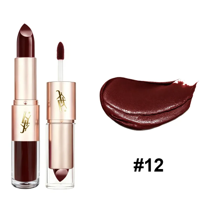 2 IN 1 Dual-End Lipstick & Liquid Lip Gloss High Shine Glossy Lip Color Long Lasting Waterproof Bold Lip Makeup — image 12