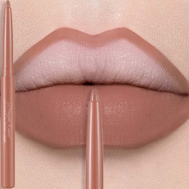 Matte Mauve Lipstick Pencil Long Lasting Waterproof Non-Stick Lipliner Crayon Velvet Lip Contour Outline Smooth Natural Makeup