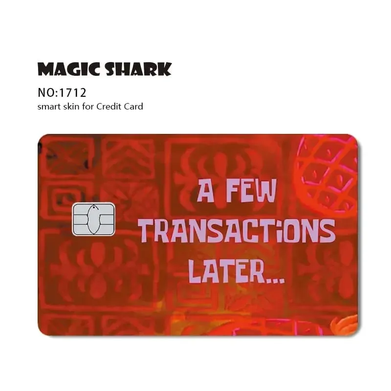 100% New Arrival Conch Money Bow Anime Speend or Save Meme Credit Card Film Debit Card Sticker Skin — image 21