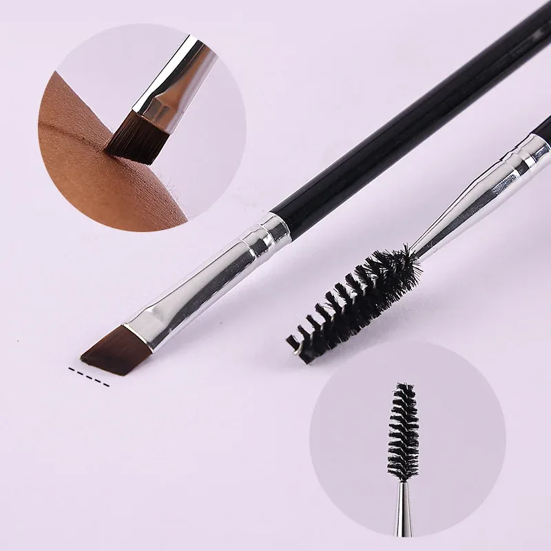 Eyelash Brush Eyebrow Combs Eyebrow Brush Double-headed Makeup Brushes for Eye Brow Eyelash Extension Make Up Tools Professional — image 2