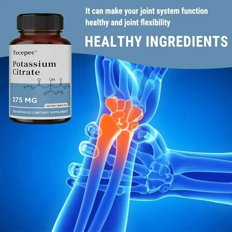 Potassium Citrate Capsules - Maintain Cell Function Strong Joints and Bone Health Regulate Blood Pressure Nerve Conduction — image 2