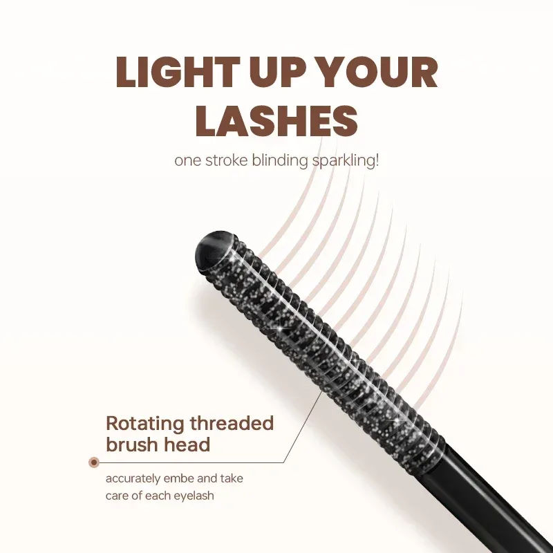 Eyelash Eyebrow Glitter Mascara Brush Lengthing Eye Lash Colored Blue Pink Gold Mascara Eyelashes Curling Extension Makeup — image 3
