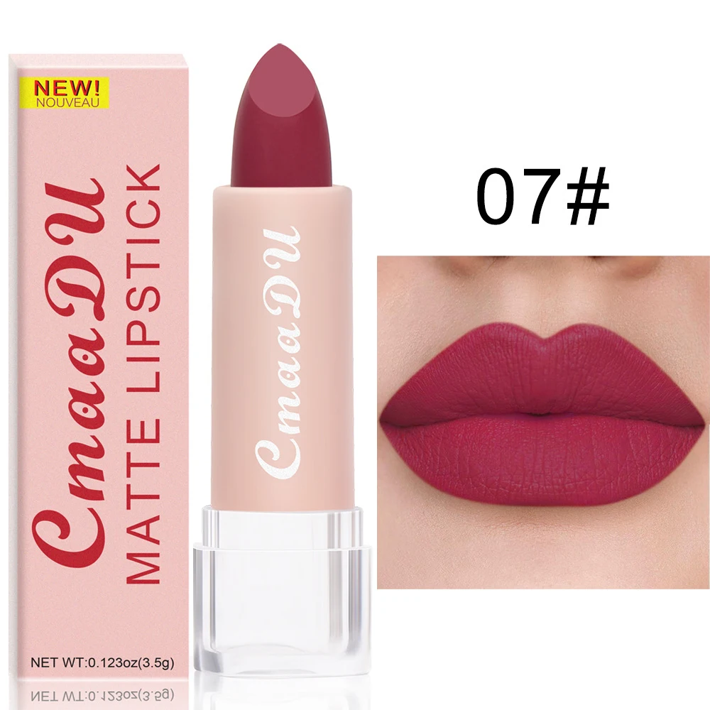 Matte Nude Pink Velvet Lipstick Milk Silky Texture Lips Stick Lasting Waterproof Matte Lipsticks Sexy Red Lipstick Korean Makeup