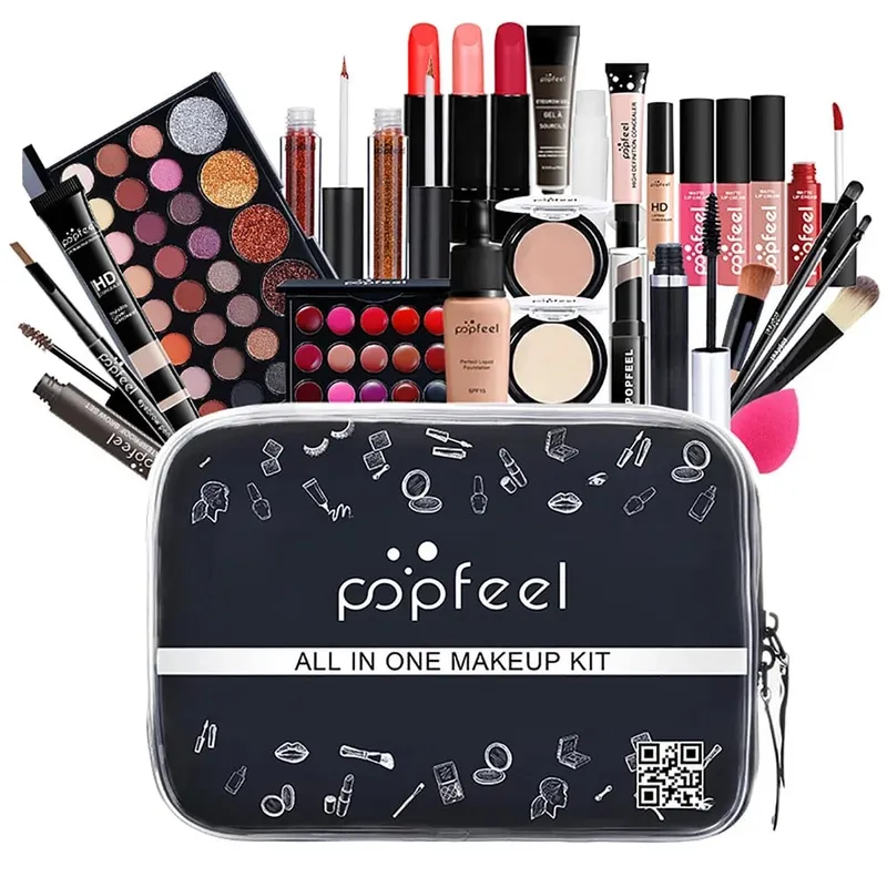 Christmas Makeup Gift Box Foundation Eyeshadow Powder Long Lasting Lip Ink 27 Pieces Birthday Gifts Makeup for Women Full Kit — image 1