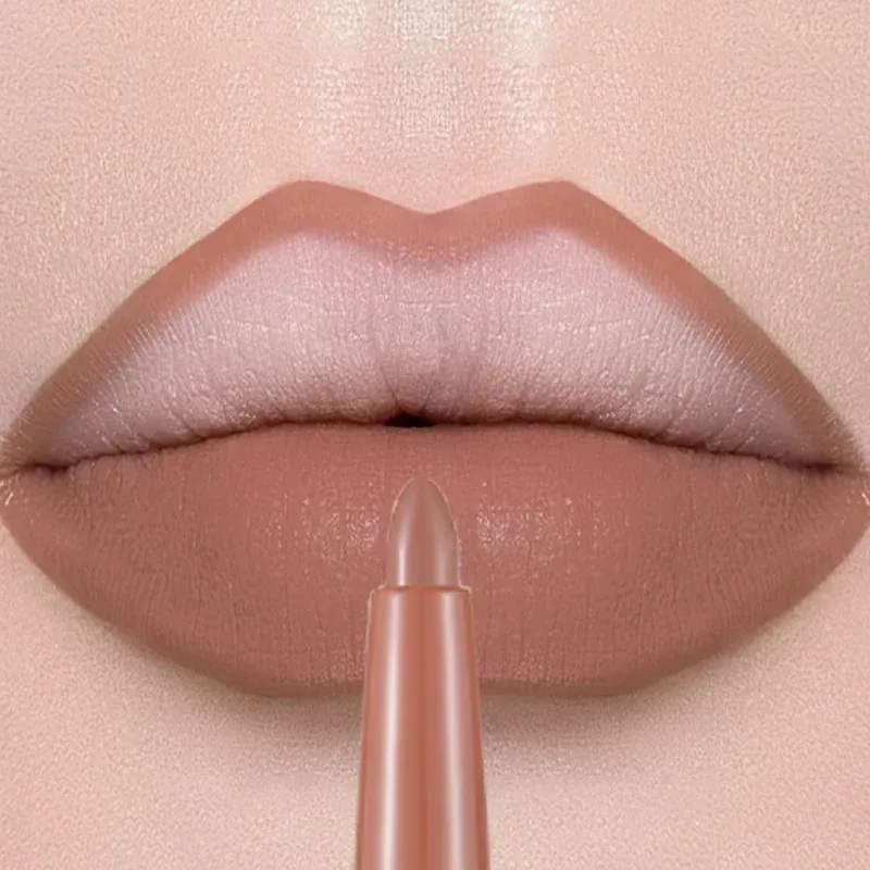 Matte Lip Liner Lipstick Pen Rotating Not Easy To Fade Rose Gold Lipliner Pencil Waterproof Non-Stick Cup Brown Lipliner Makeup — image 18