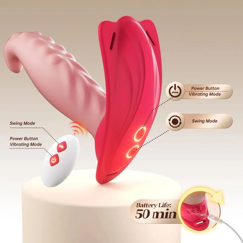 Bærbar Vibrator Mini Clit Trusse Sommerfugl Vibrator med Fjernbetjening Vibrationer Diskret Rose Sexlegetøj Kvinder Par Fornøjelse — image 6