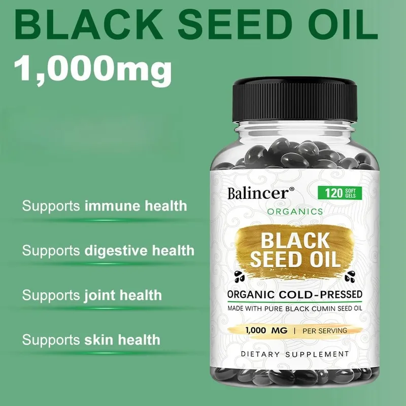 Organic Black Cumin Seed Oil 1000 mg - Immune Support Promotes Hair Growth Provides Nutritive Antioxidants Non-GMO Supplement — image 5