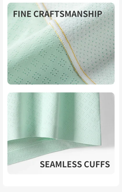 MiiOW 3Pcs Cool Ice Silk Men Underwear Boxers 7A Antibacterial Men's Panties Seamless Mesh Breathable Mens Underpants Man Boxers — image 21