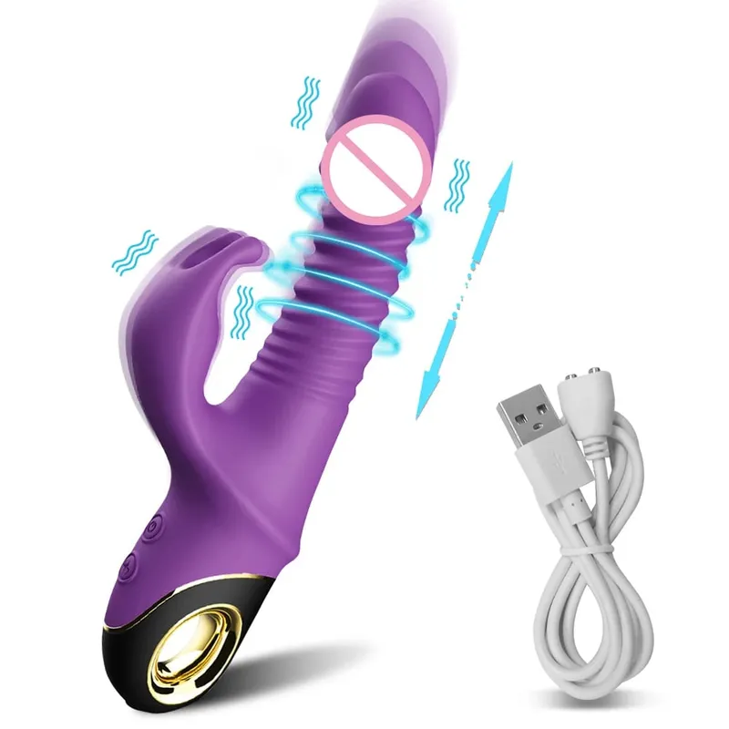 2022 Rabbit Thrusting Vibrator Automatic Telescopic G-Spot Clitoris Stimulator Female Masturbation Sex Toys For Women Adults — image 8