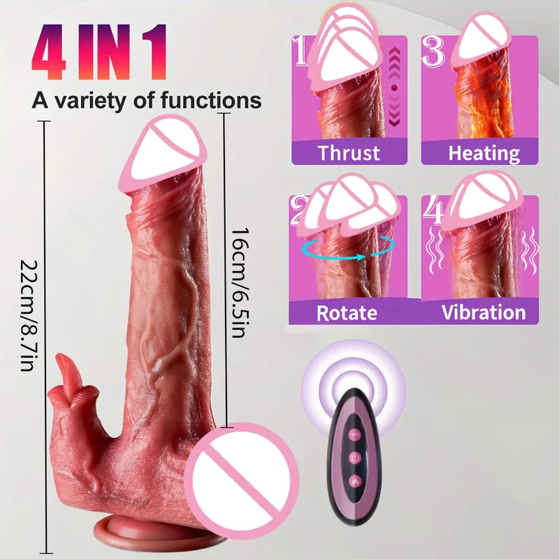 Realistic Dildo Vibrator Thrust Penis Tongue Licking Clitoris Double Penetration Anal Sex Machine Quick Orgasm For Women Sex Toy