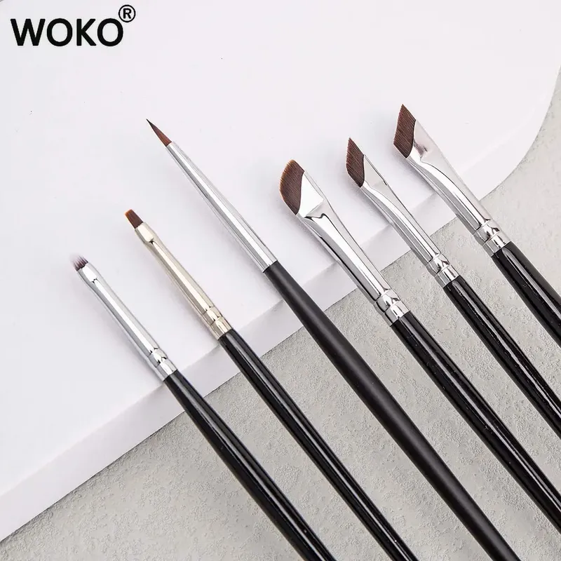 5/6PCS Thin Gel Eyeliner Makeup Brushes Eyeliner Brush Sets Flat Top Eyeliner Concealer Brush Eye Liner Detailed Make Up Tool — image 2