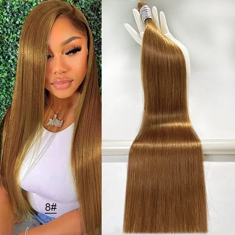 613 Striaght Human Hair No Weft 100% Virgin Bundles Highlight Original Bulk Extensions Russian Natural Unprocessed Blonde Braidi — image 17