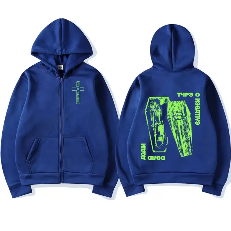 Type O Negative Dead Again Zip Up Hoodies Gothic Metal Rock Band Zipper Sweatshirt Men Women Clothing Jacket Hoody Streetwear — image 5