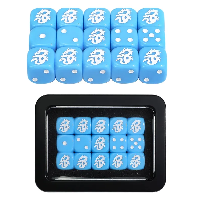 15PCS 16mm/0.63inch D6 Wargaming Dice Set para sa Tabletop Miniatures Game Pagsubaybay sa Damage ng Army Faction Themed Dice Token