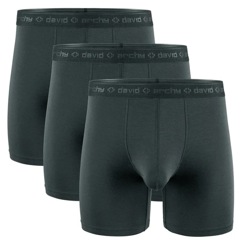 David Archy 3 Pack ملابس داخلية للرجال سراويل داخلية أساسية MicroModal ناعمة قابلة للتنفس للرجال حقيبة مزدوجة ملاكمين سريع الجفاف رياضي لياقة بدنية