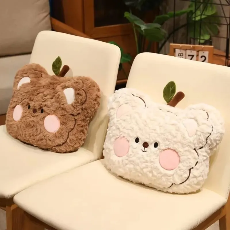Seat Companion Lembut Kerinting Fluff Bear Bantal Blush Pipi Kusyen Sofa Comel Bantal Boneka Haiwan Comel Hiasan Rumah — image 9