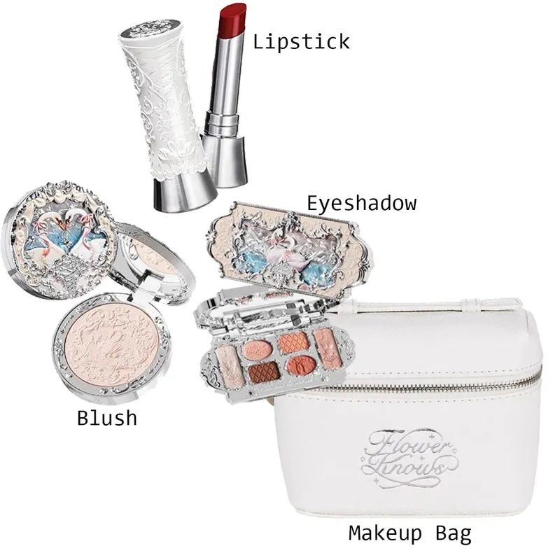 Makeup Set Flower Knows Shell's Jewel Collection Eyeshadow Palette Blush Lip Gloss Makeup Bag Matte Glow Shimmer Eye Shadow Kit — image 8